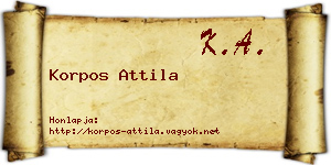 Korpos Attila névjegykártya